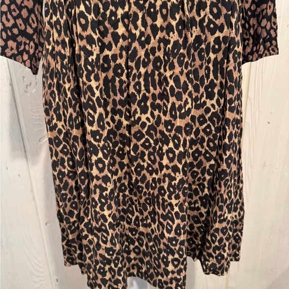Maeve Juno leopard print 3/4 sleeve dress, sz Small - Picture 4 of 12